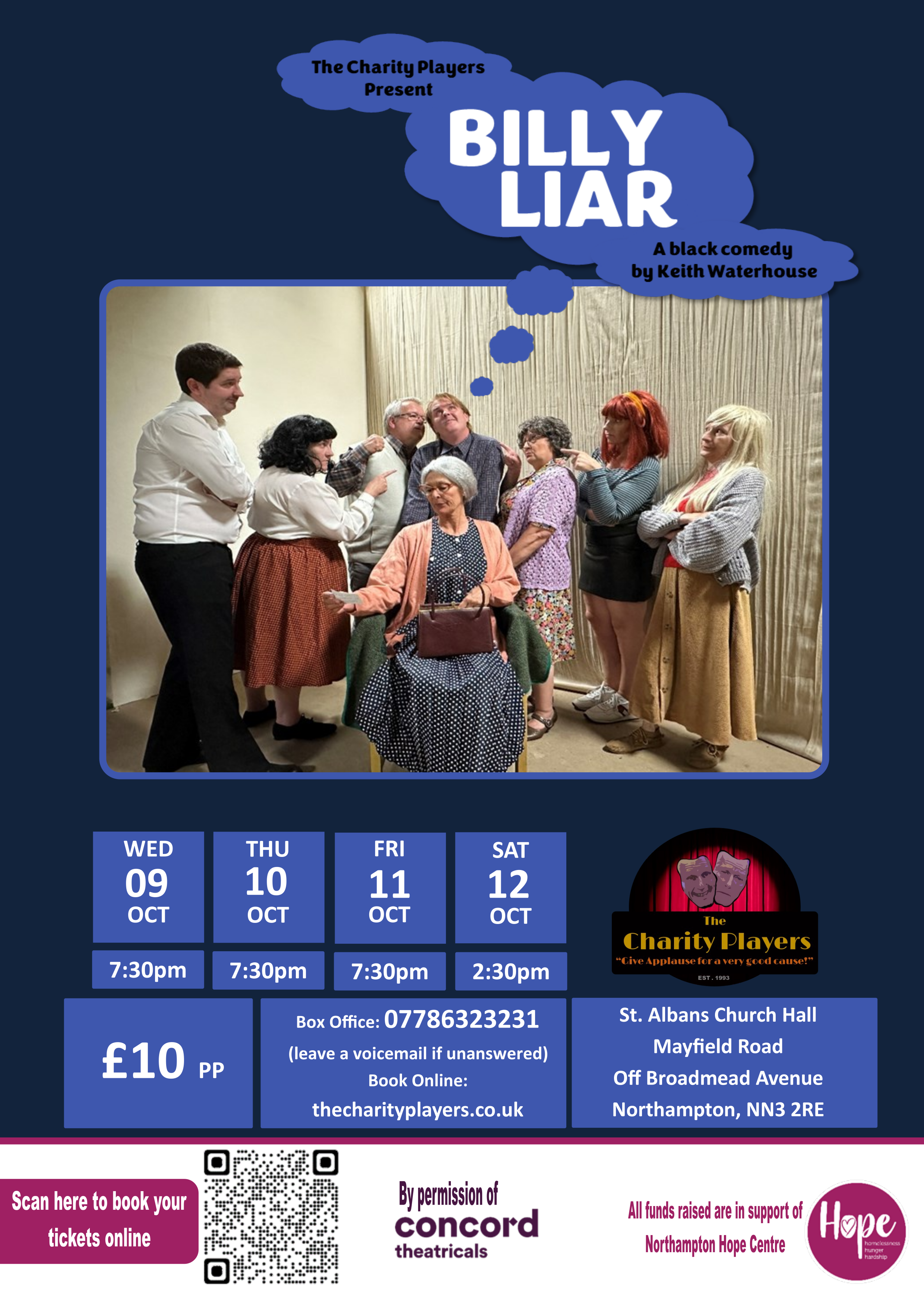 Billy Liar stage production poster – The Charity Players 2024