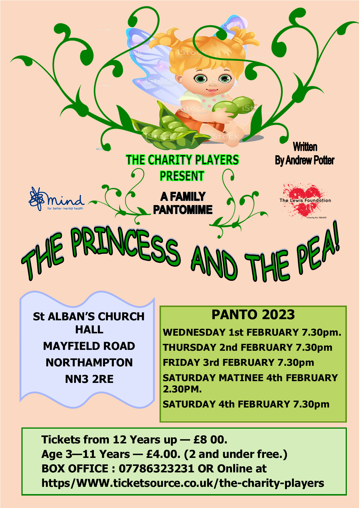 The Princess And The Pea stage production poster – The Charity Players 2023