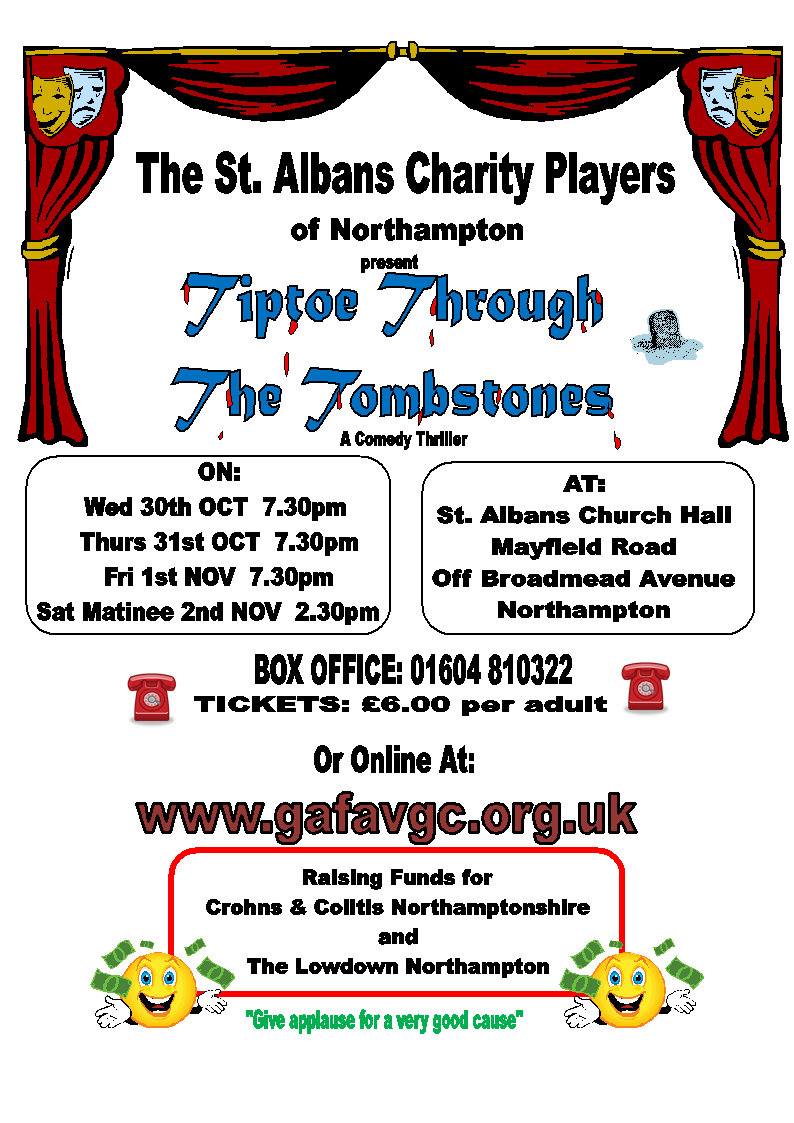 Tiptoe through the Tombstones stage production poster – The Charity Players