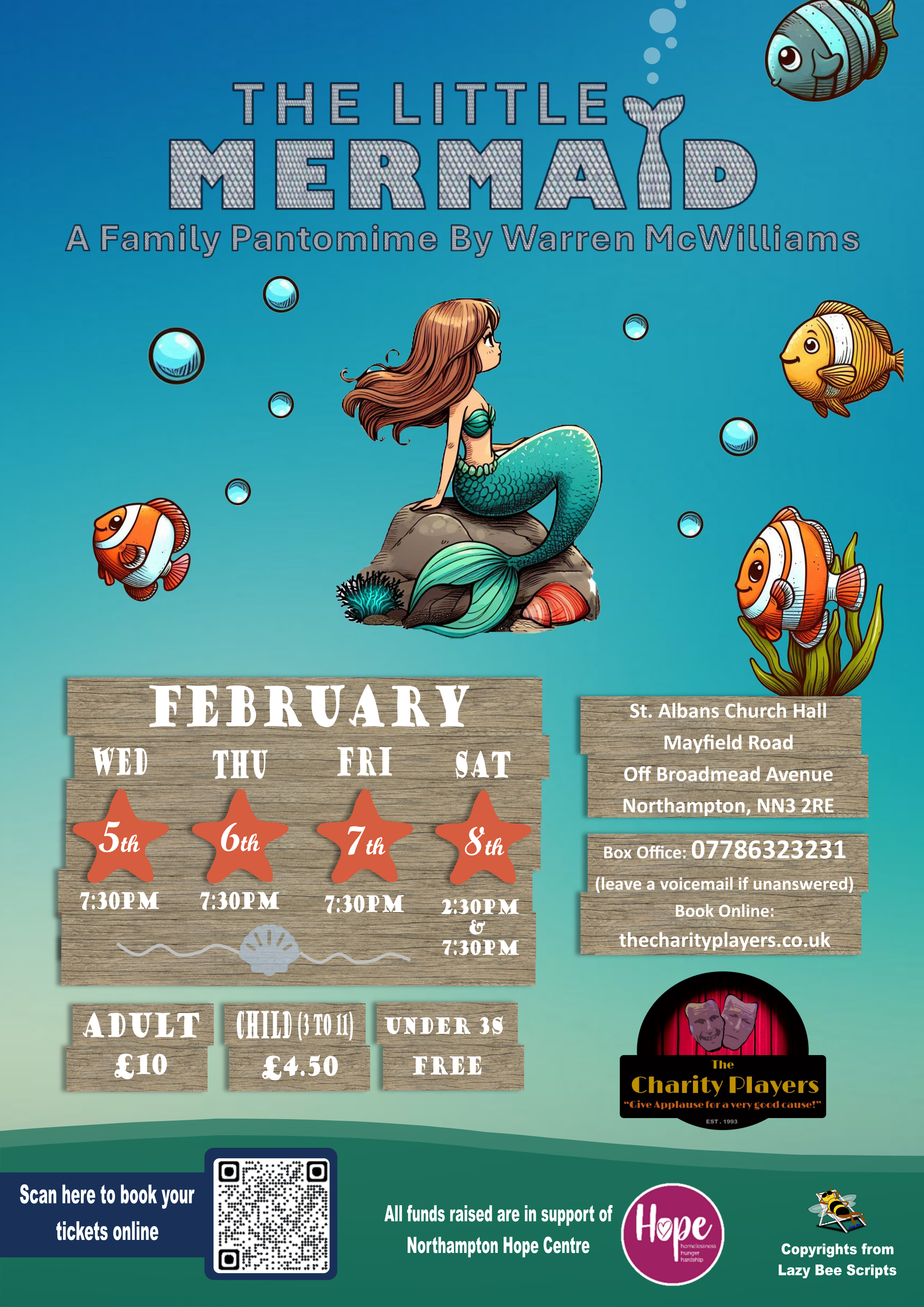 The Little Mermaid stage production poster – The Charity Players 2025